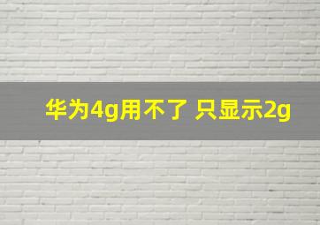 华为4g用不了 只显示2g